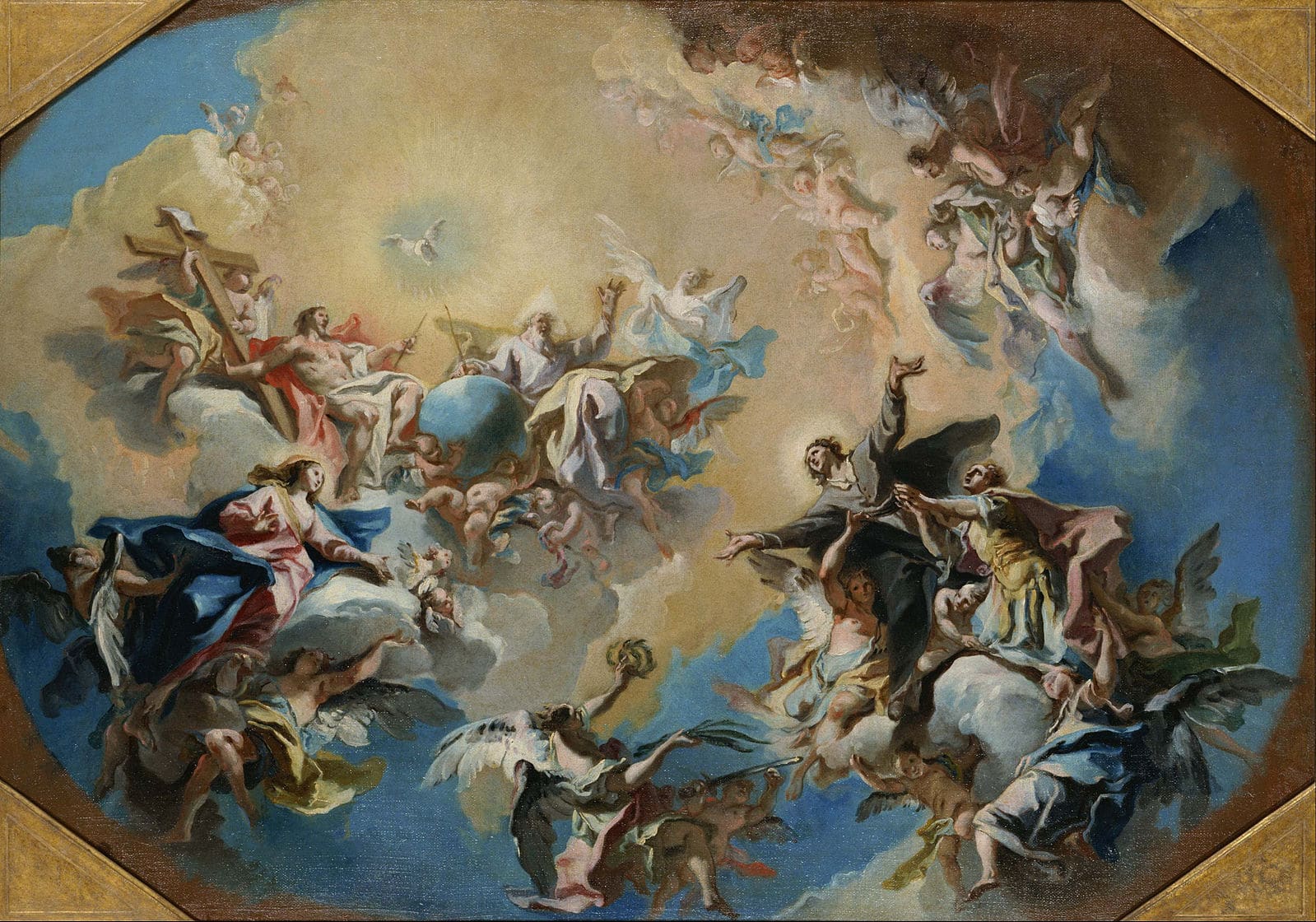 The Glorification of St. Felix and St. Adauctus - painting by Carlo Innocenzo Carlone of saints in Heaven