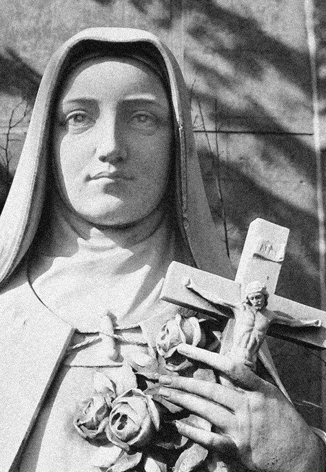 statue of St. Therese of Lisieux, a holy Carmelite nun