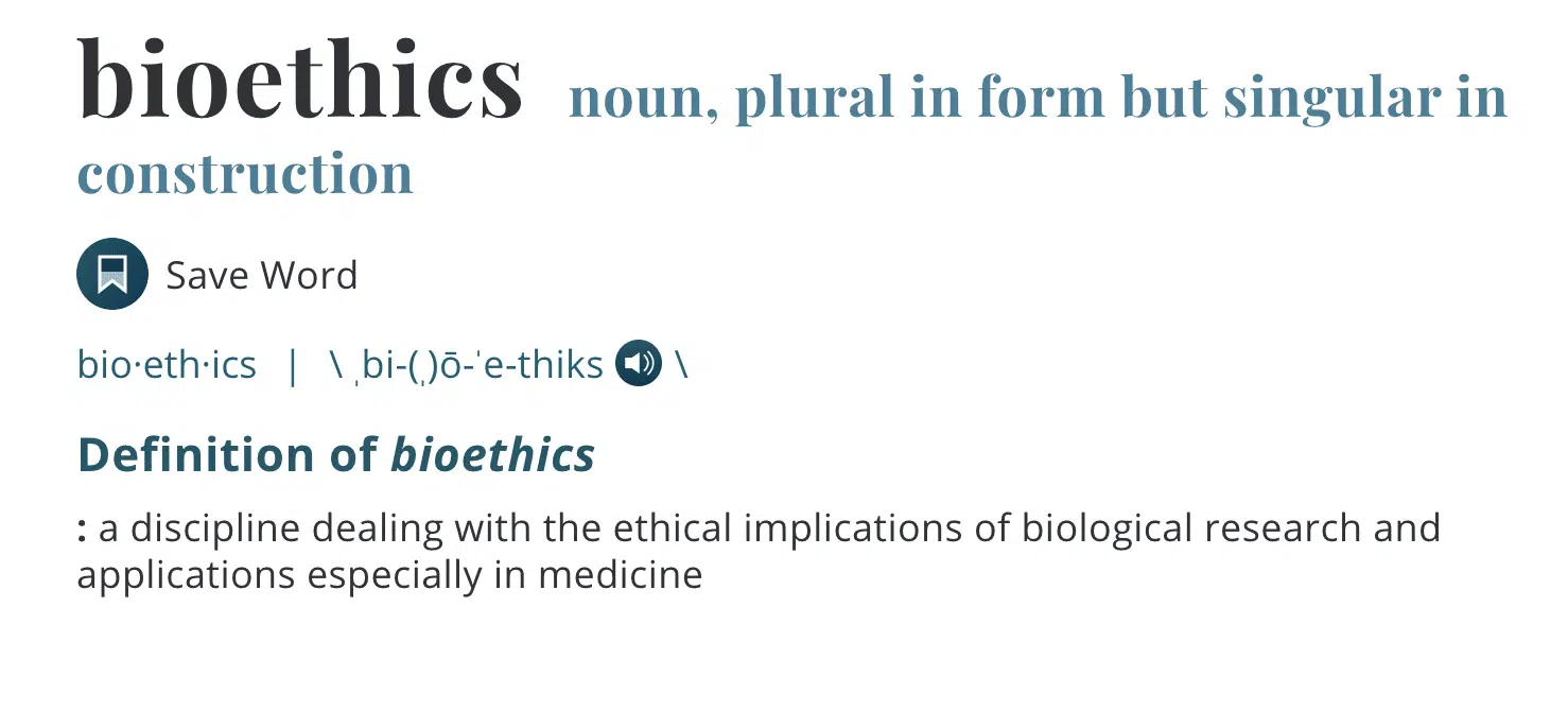 Merriam-Webster on bioethics