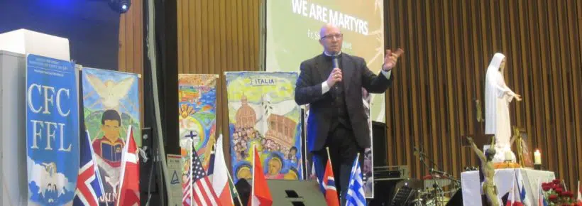 HLI President Fr. Shenan Boquet speaks at an international pro-life conference.
