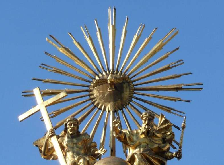 The Trinity on top of the Holy Trinity column in Linz, Austria