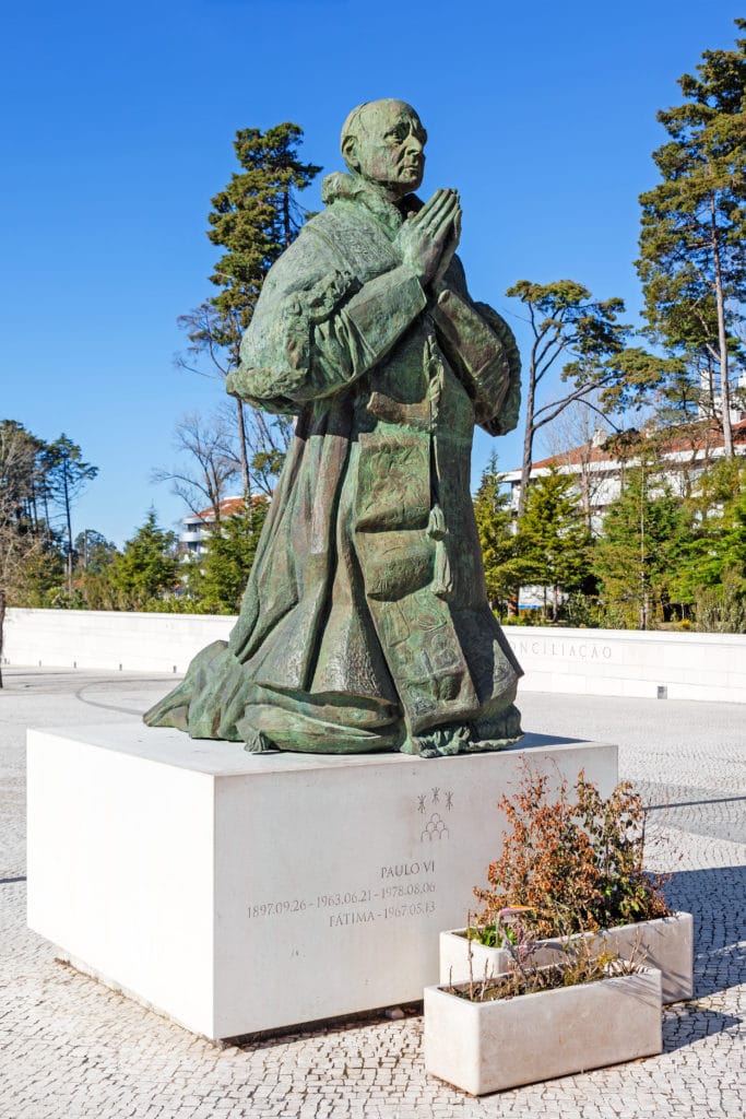 statue of pope saint paul vi in the sanctuary of fatima