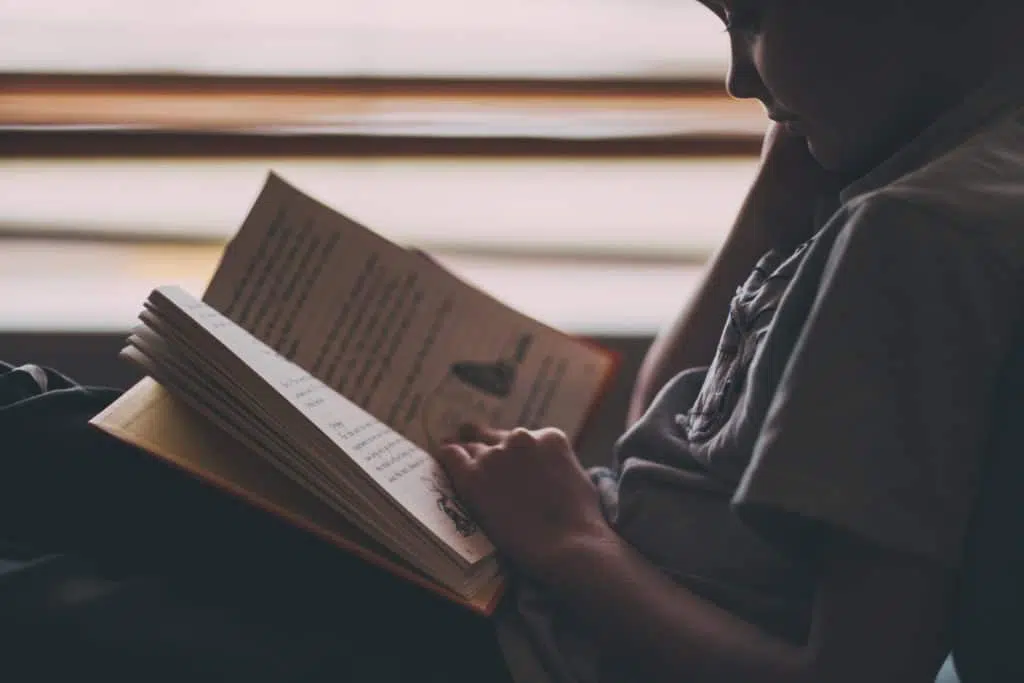 boy reading book