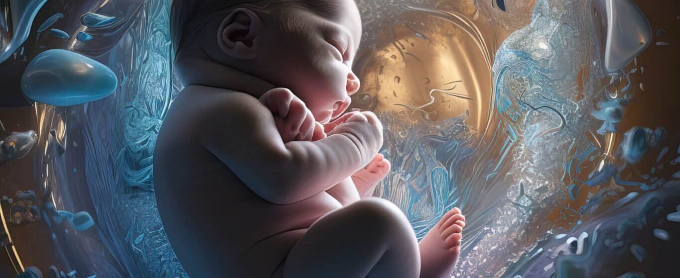 Baby inside belly - AI generated image