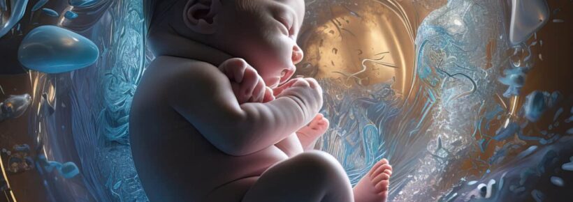 Baby inside belly - AI generated image