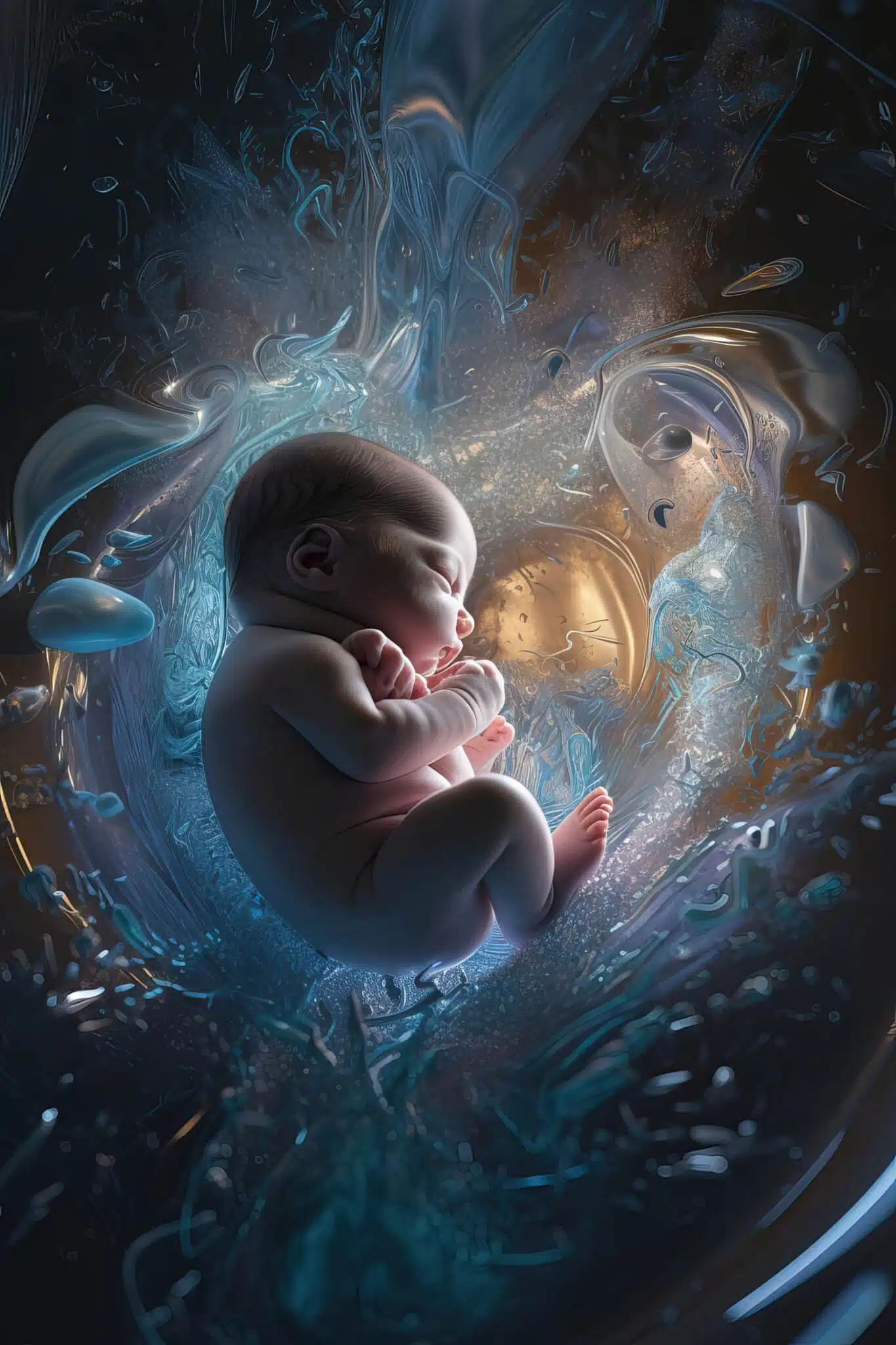 Baby inside belly - AI generated image