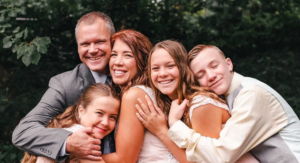 happy family in a park