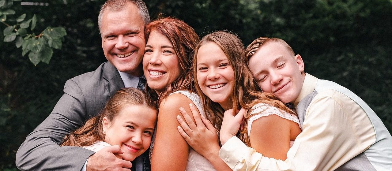 happy family in a park