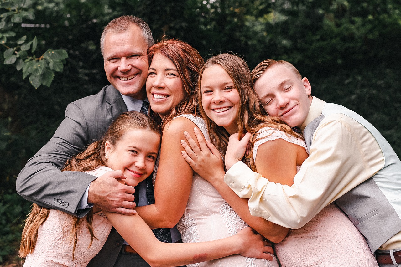 happy family in a park