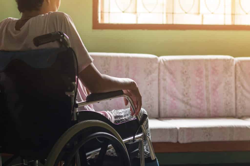 disabled woman in a wheelchair