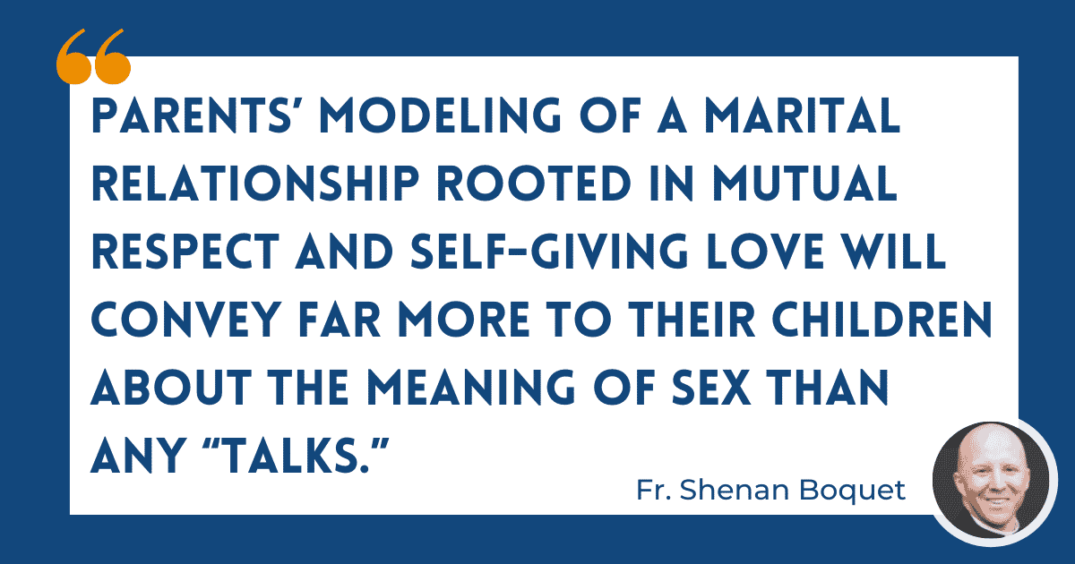 fr shenan boquet quote importance of parental modeling