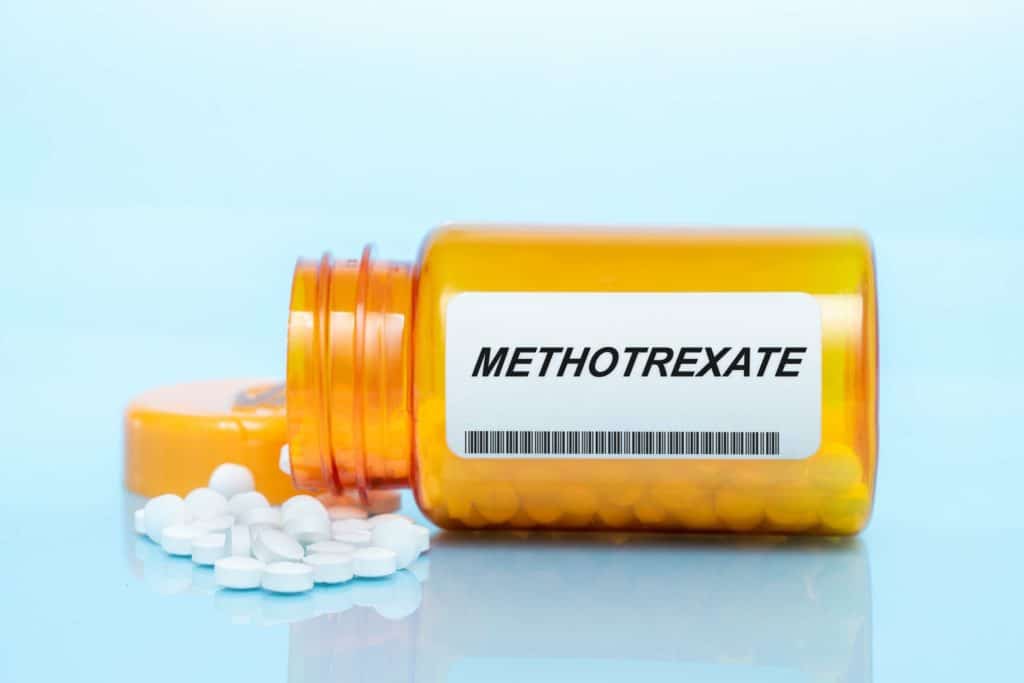bottle of methotrexate pills
