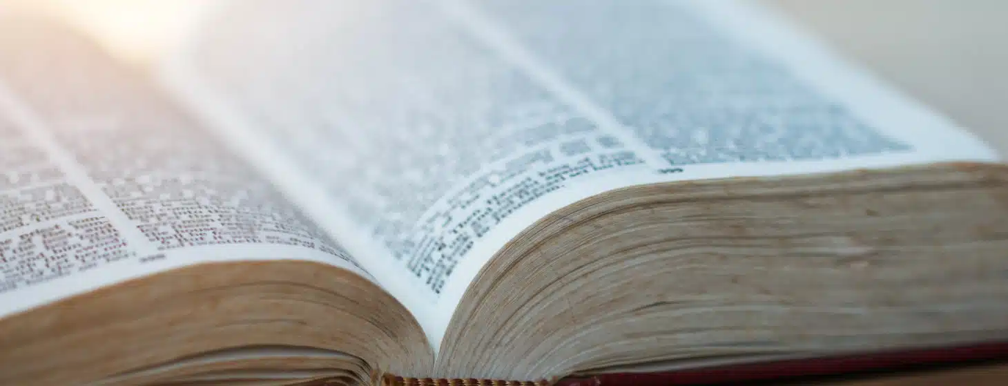 open bible on a table