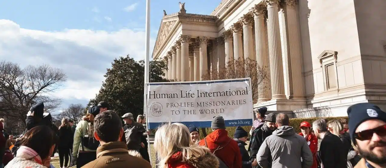 Human Life International banner at the March for Life