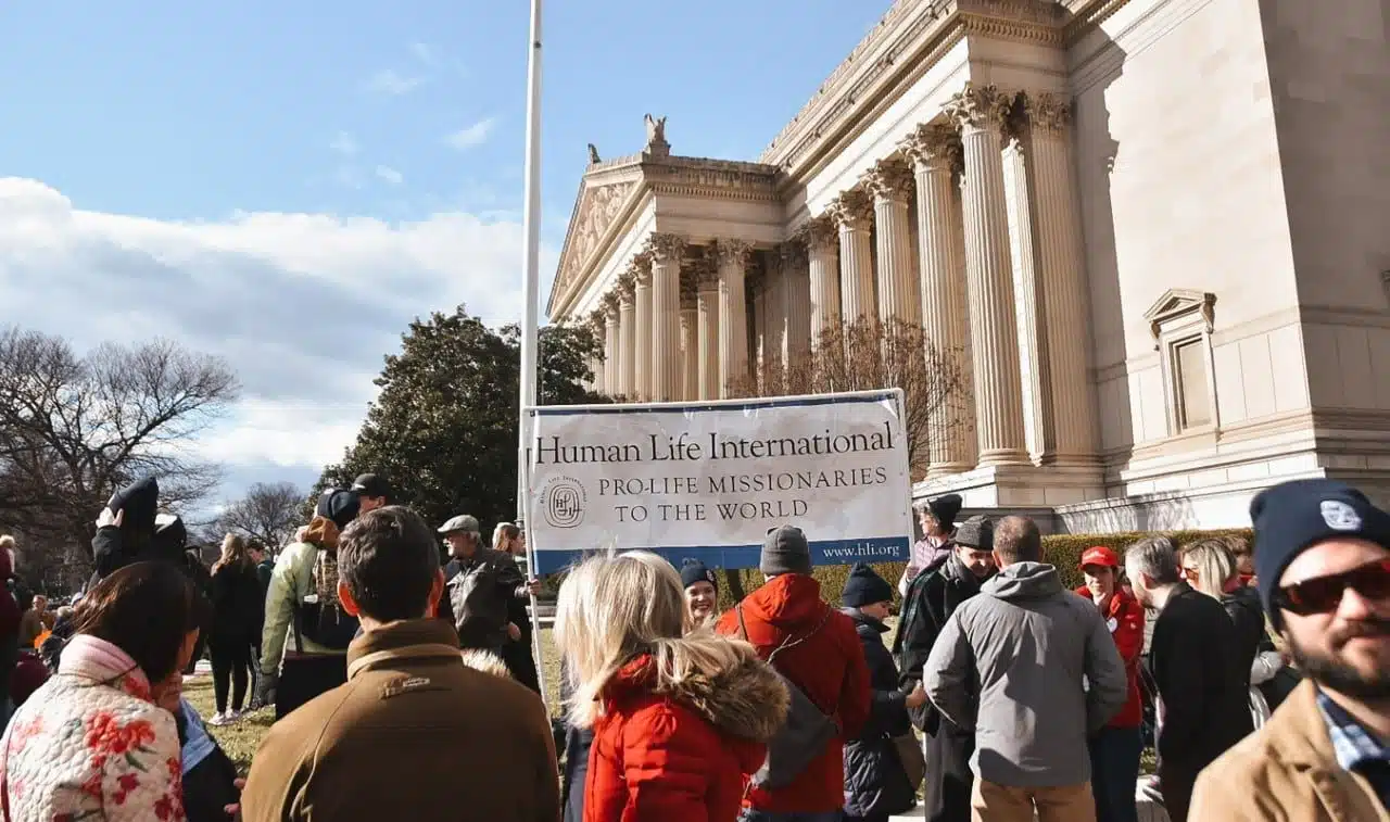 Human Life International banner at the March for Life