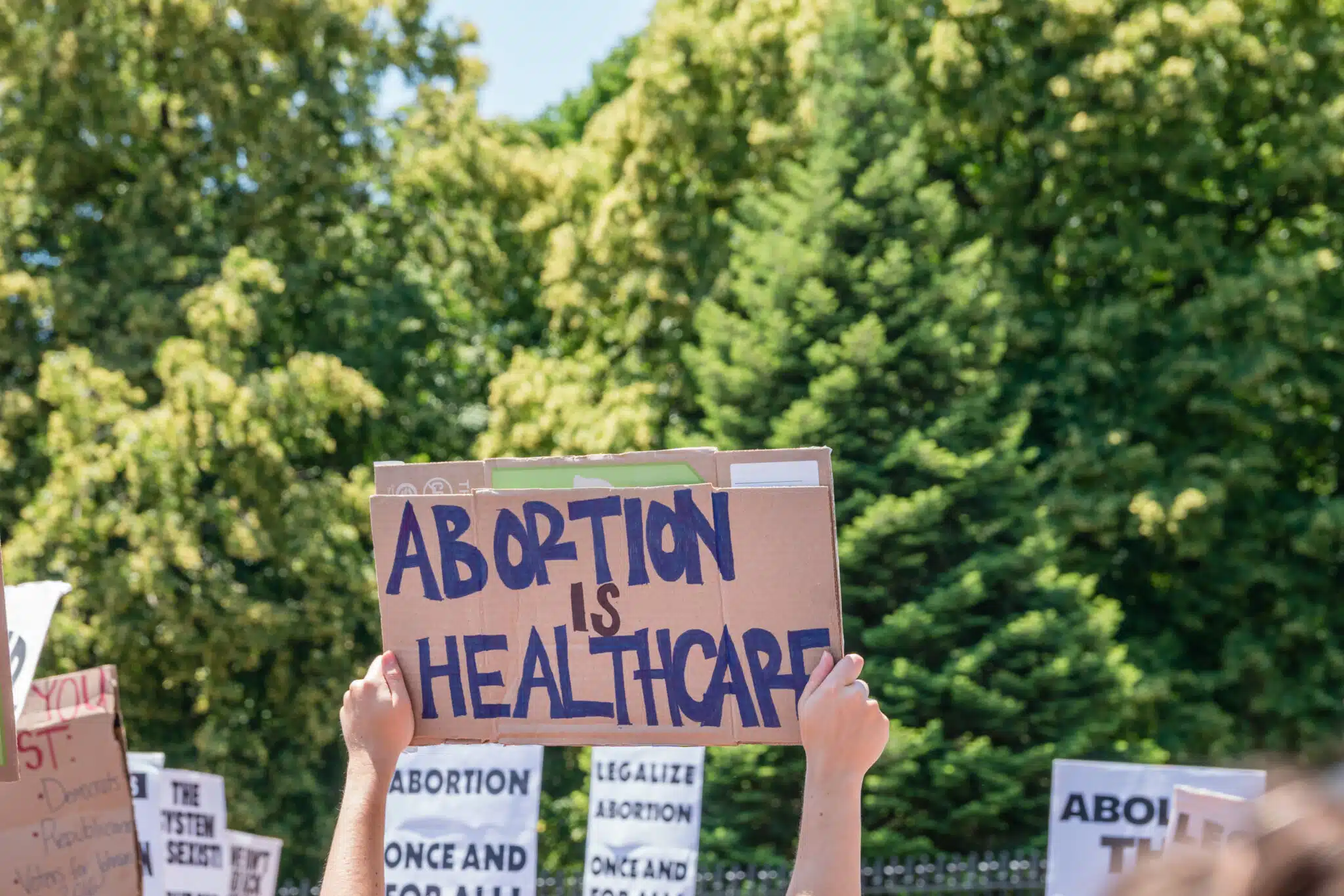 protestors at dobbs v jackson decision