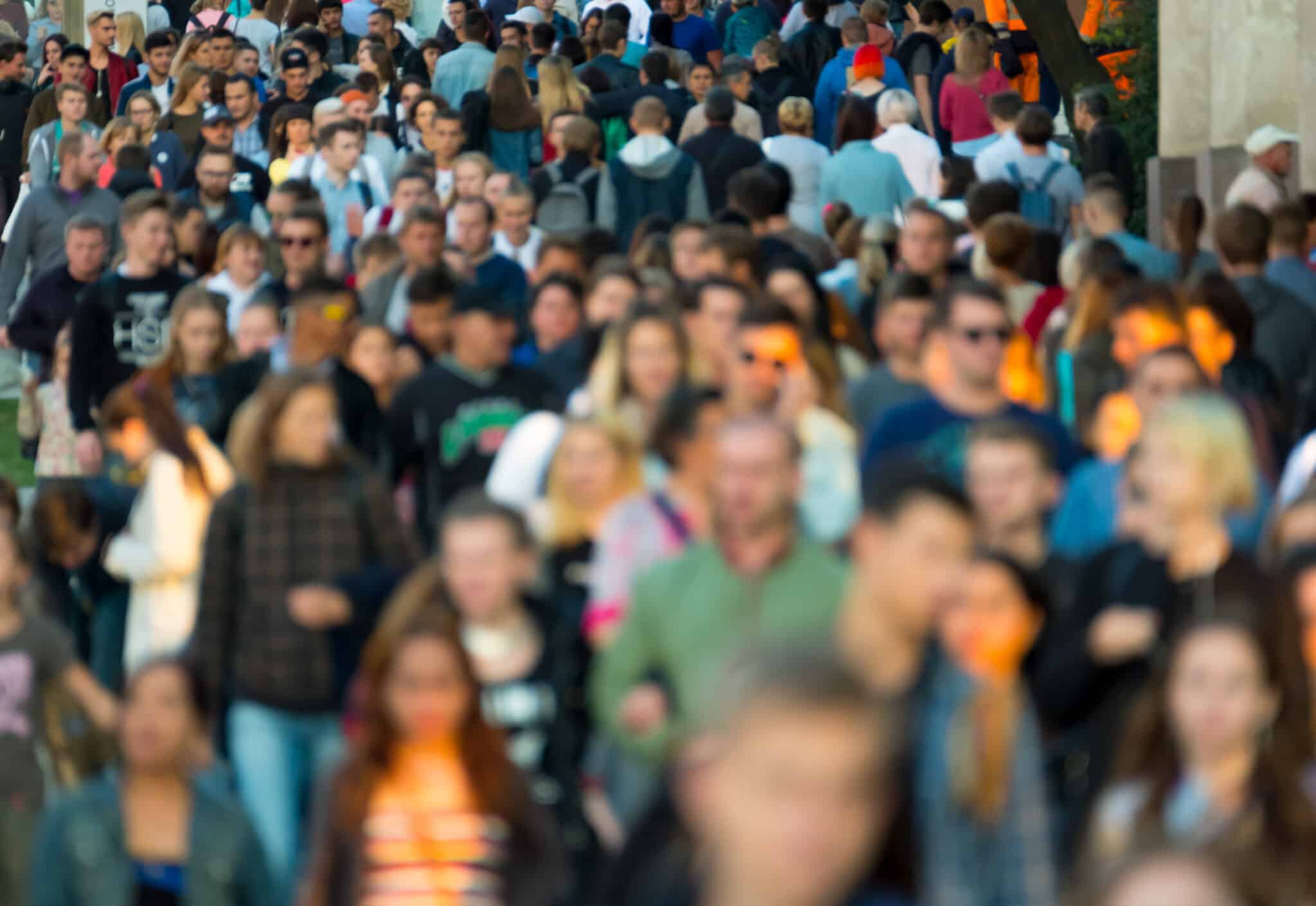 crowd of people in street