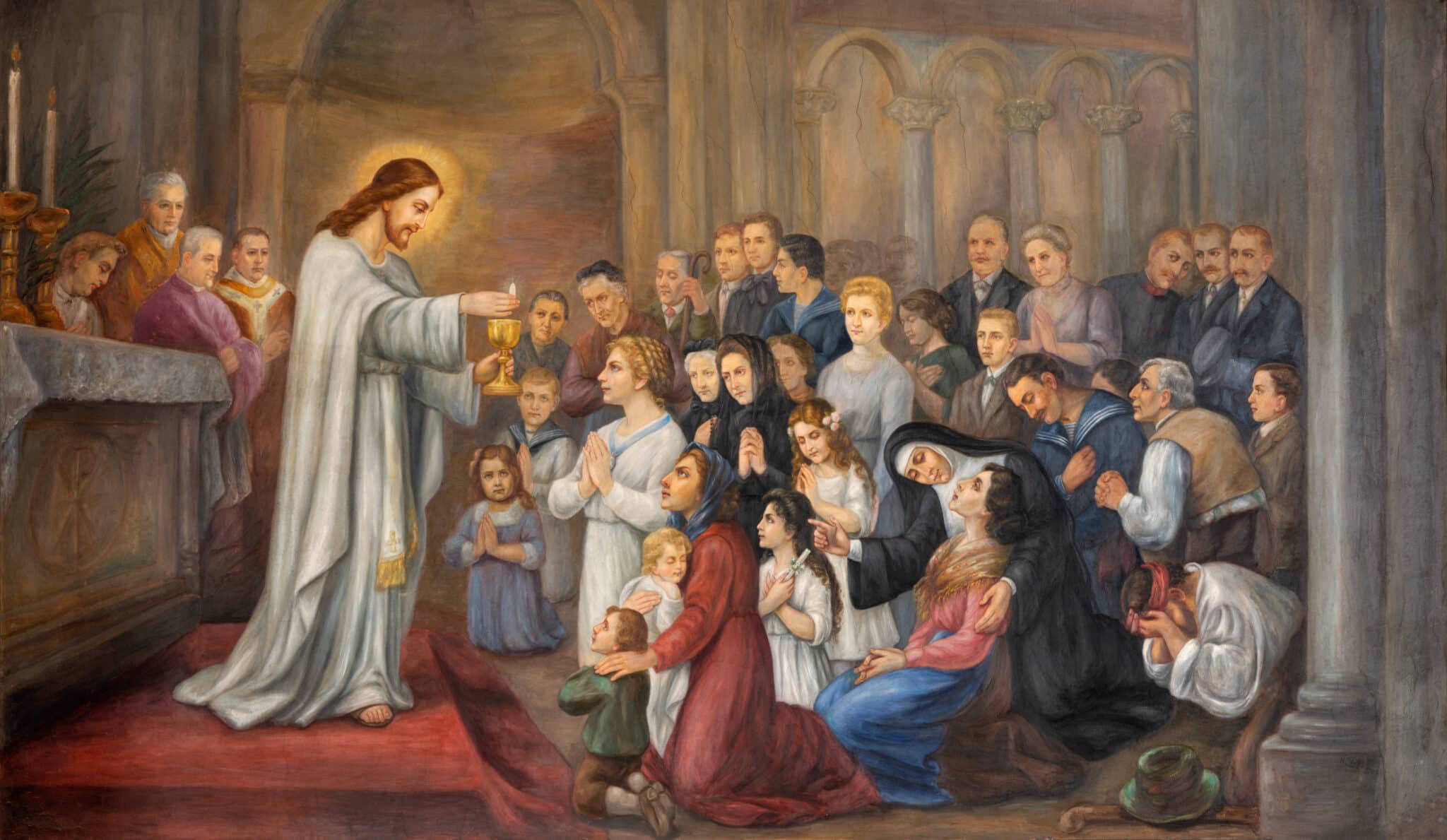 Jesus giving communion