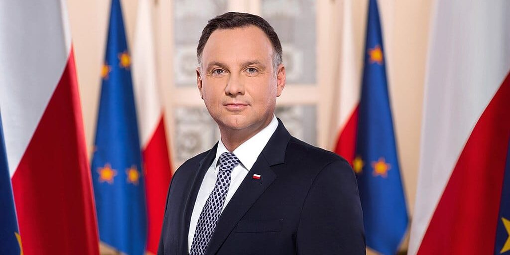 "President of the Republic of Poland Andrzej Duda" by Jakub Szymczuk is licensed under CC BY 4.0 / Cropped from original