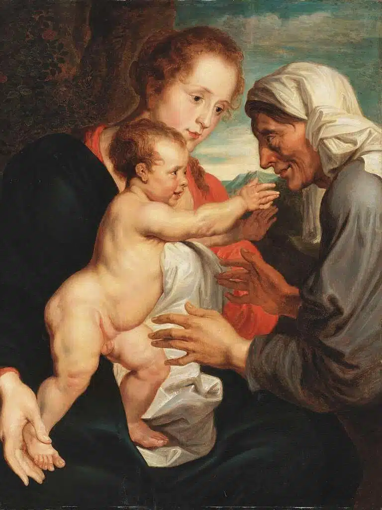 St Ann, patron saint of with Madonna and child