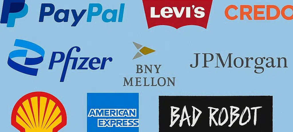 Logo collage of Planned Parenthood's top corporate donors